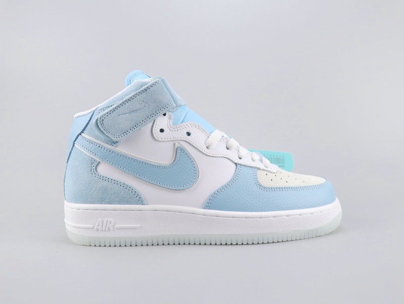 2020 Women Nike Air Force 1'07 White Baby Blue Shoes